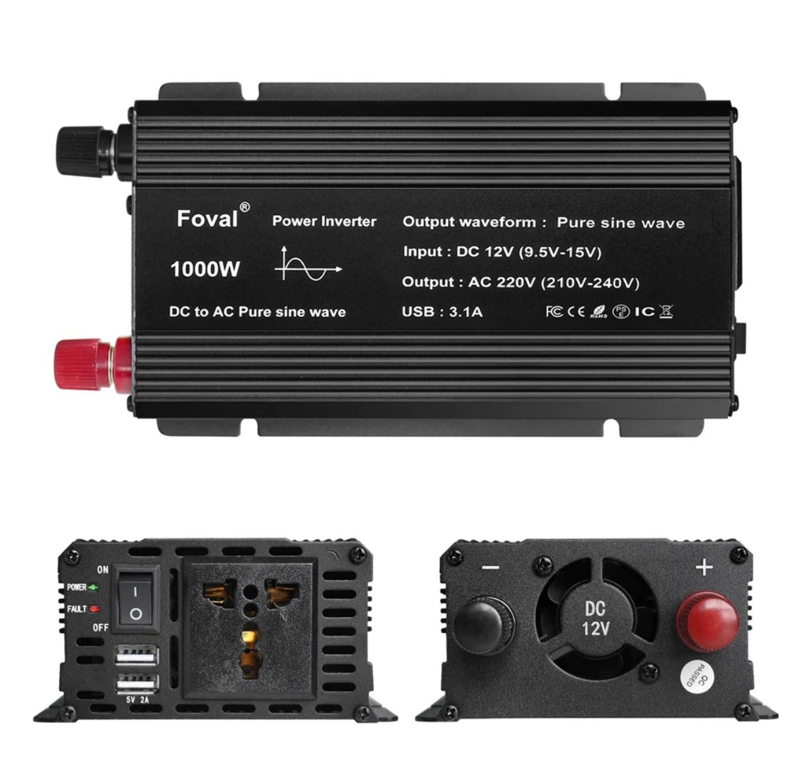 inverter a onda sinusoidale pura DC 12V a AC 220V 230V 1000W/1500W/2200W/2600W - Tecnoexperts