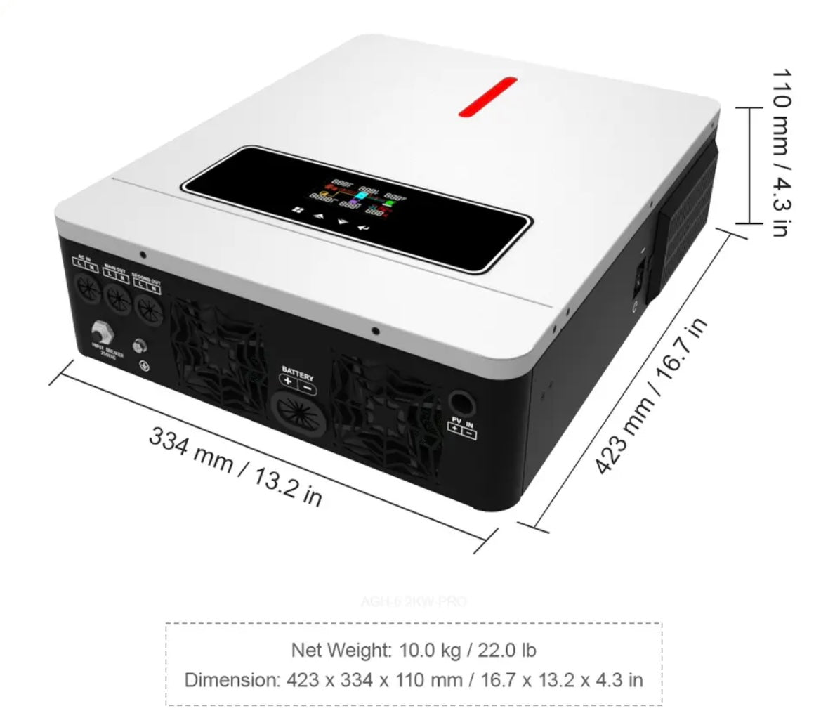 Inverter solare ibrido MPPT 1/3.2/4.2/6.2/8.2/10.2kw - Tecnoexperts